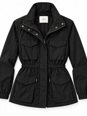 Aritzia Wilfred Black Utility Jacket | Chic Fall Cinched Waist Coat